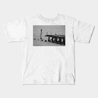 Leith Docks Man Statue by Antony Gormley. Edinburgh, Scotland Kids T-Shirt